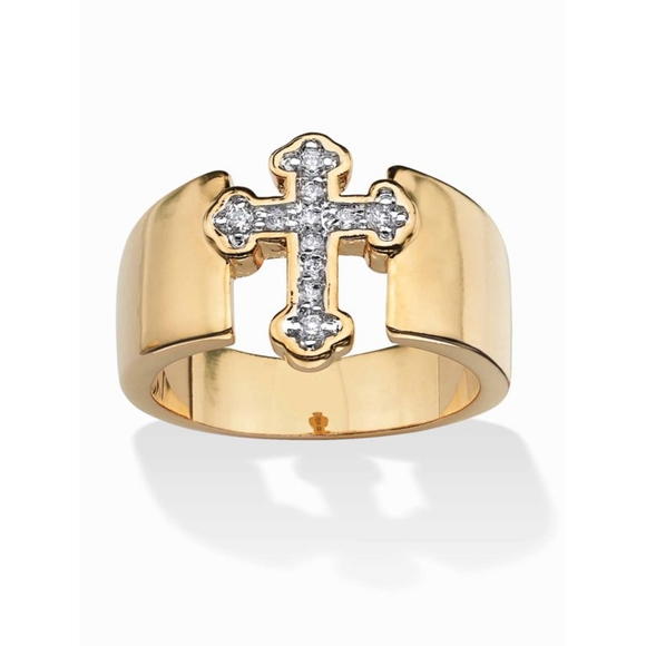 R.S. Covenant® Rose Gold CZ Cross Ring Size 10